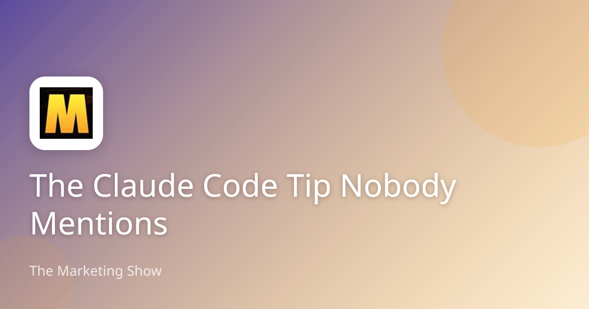 The Claude Code Tip Nobody Mentions