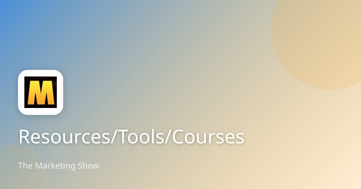 Resources/Tools/Courses