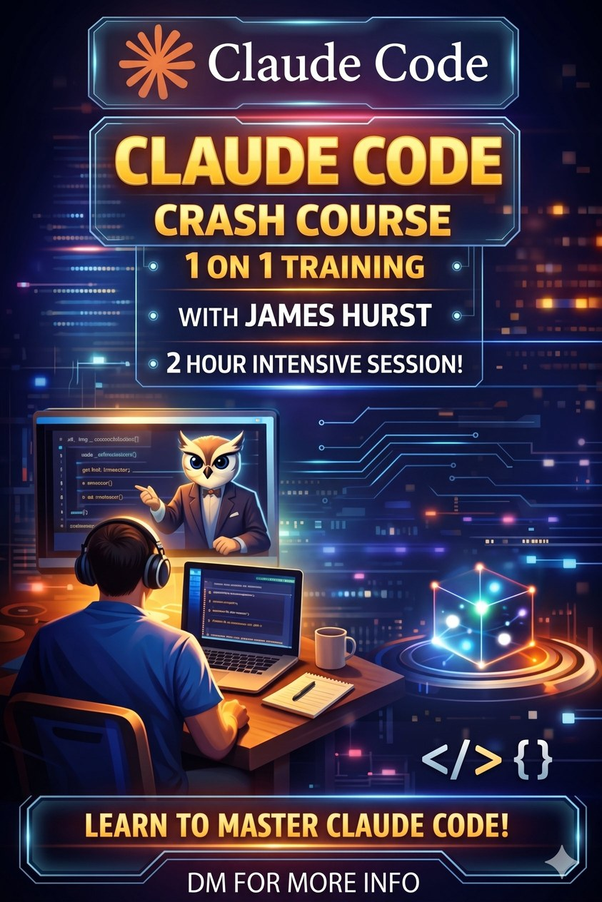 Claude Code Crash Course — 1-on-1 training with James Hurst
