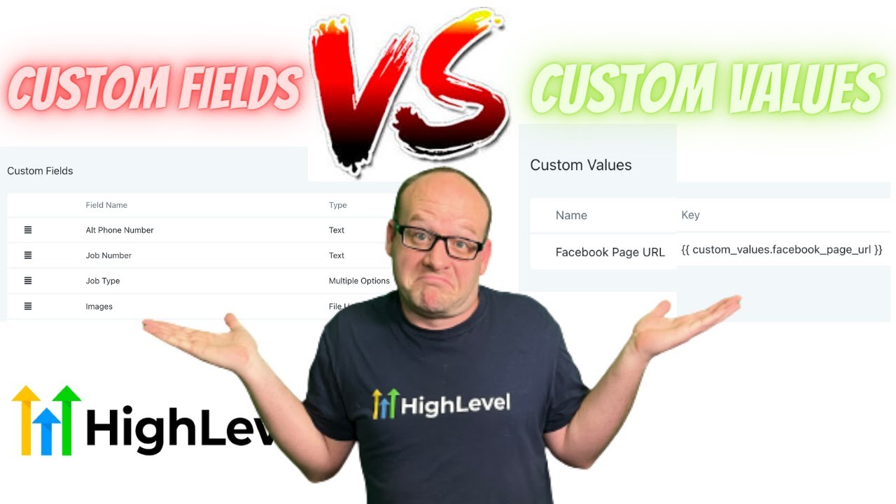 HighLevel Custom Fields vs Custom Values Explained